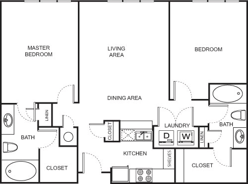 Two Bedroom-4660 Floorplan Image